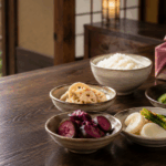 京都の町家で味わう京つけものと白ご飯